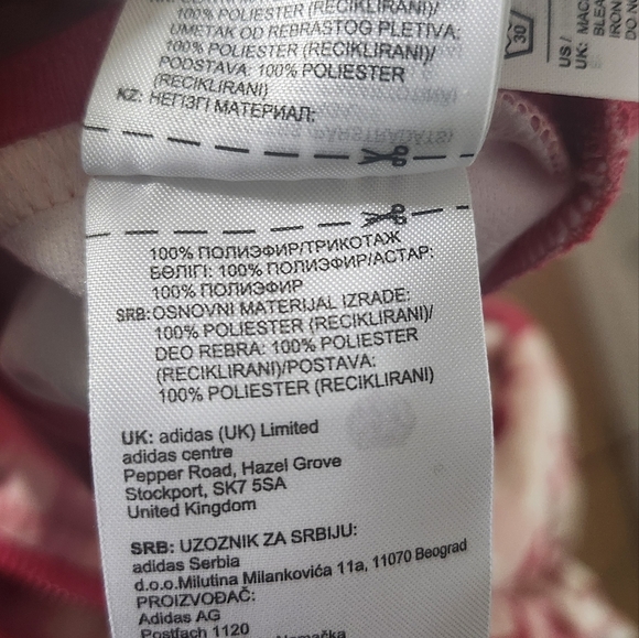 Adidas x Farm Rio Youth Girls L Red  Pink Floral Stripe Trefoil Zip Track Jacket - Picture 7 of 14